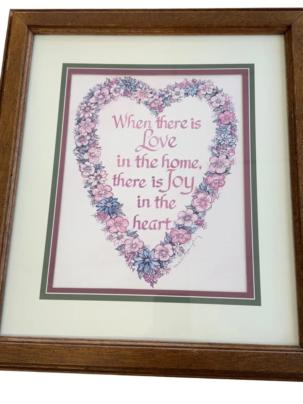 Vintage 1980’s Home Interiors “When there is love” Heart Picture